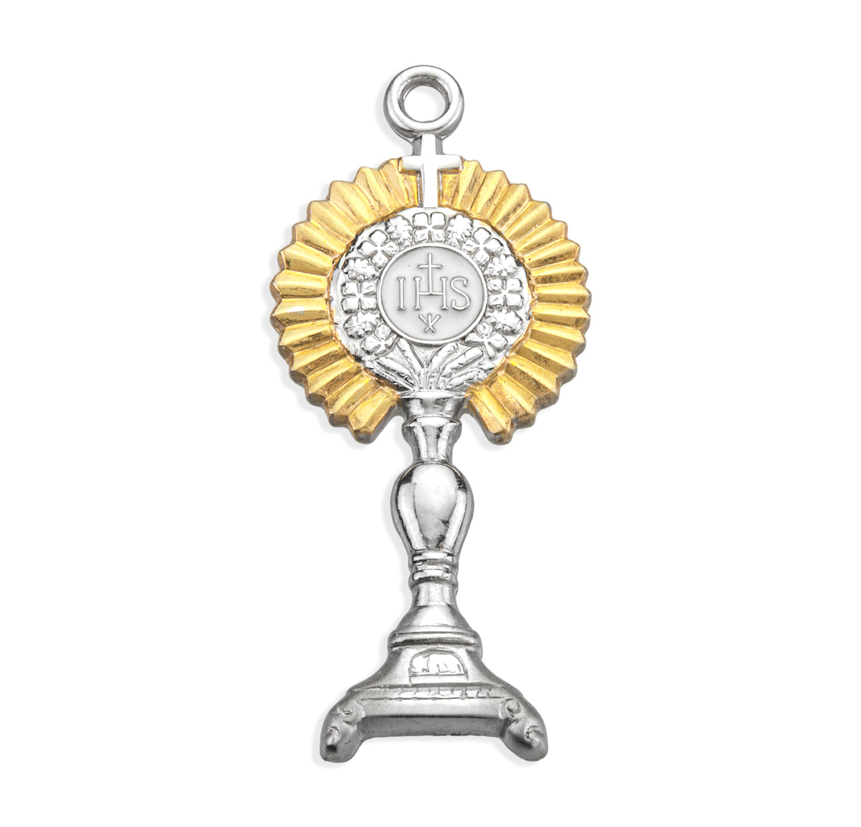 Two-tone Sterling Silver Monstrance Pendant