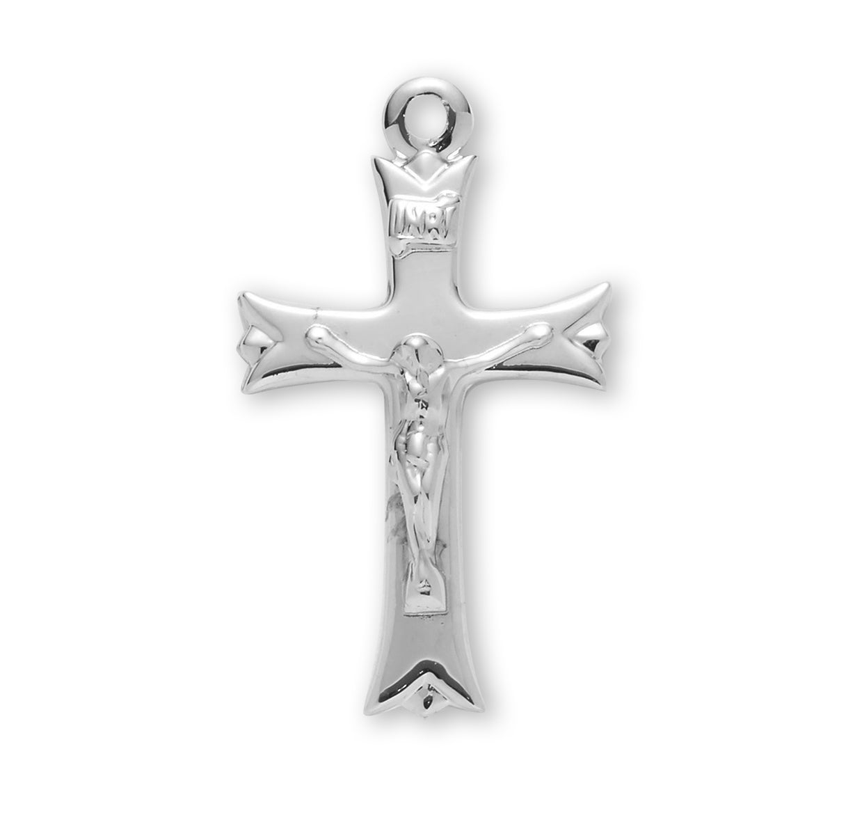 Notched Flared Tipped Sterling Silver Crucifix