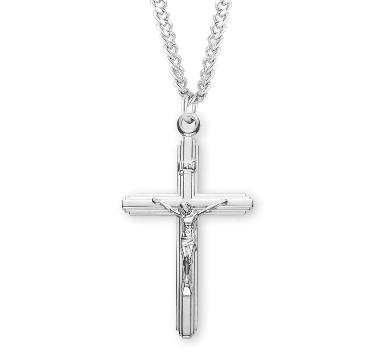 Inlayed Sterling Silver Crucifix