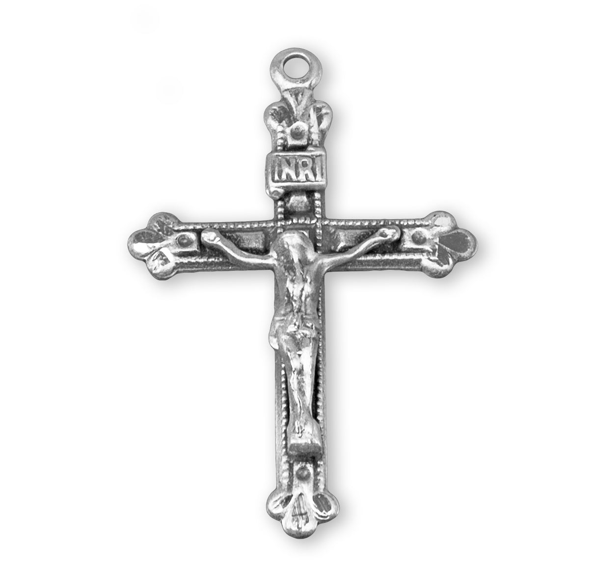 Budded Tip Sterling Silver Crucifix