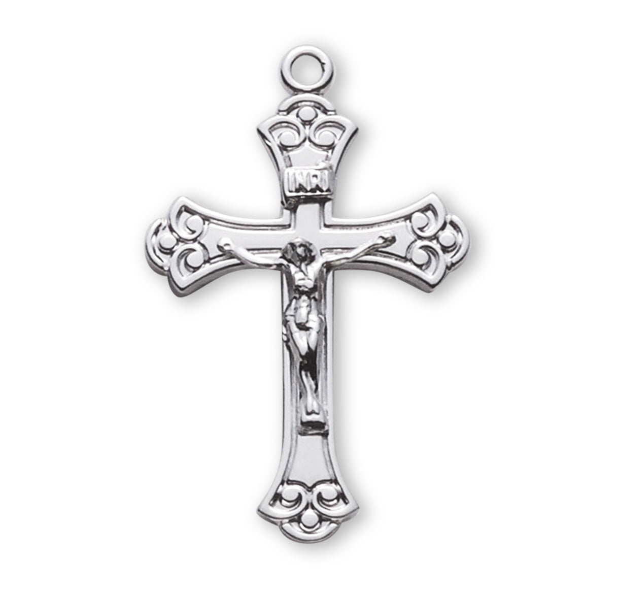 Swirled Sterling Silver Crucifix