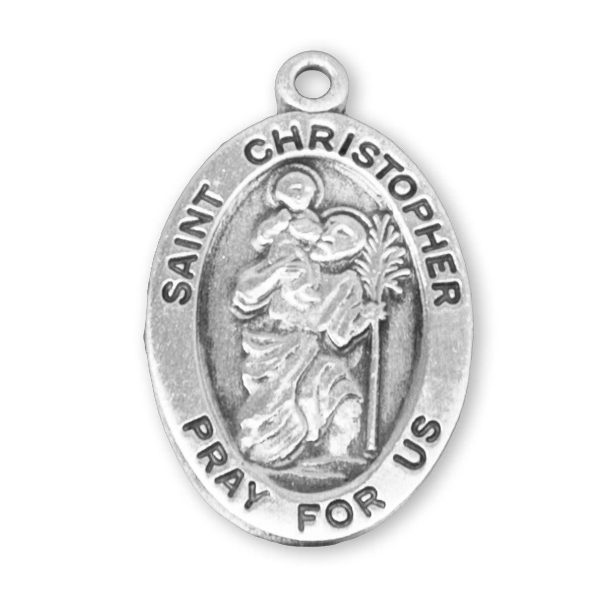 Saint Christopher Oval Sterling Silver Medal