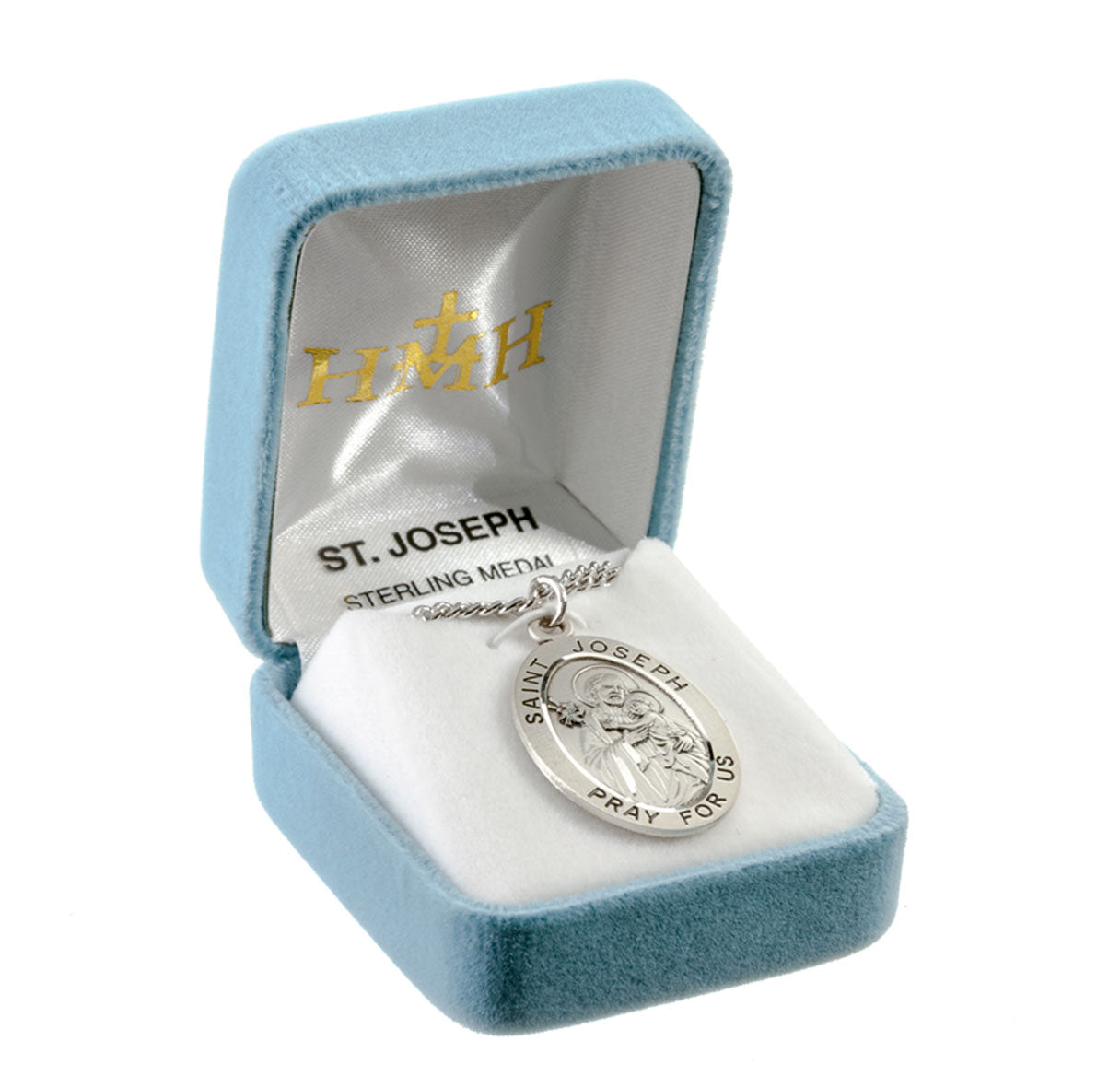 Patron Saint Joseph Oval Sterling Silver Medal