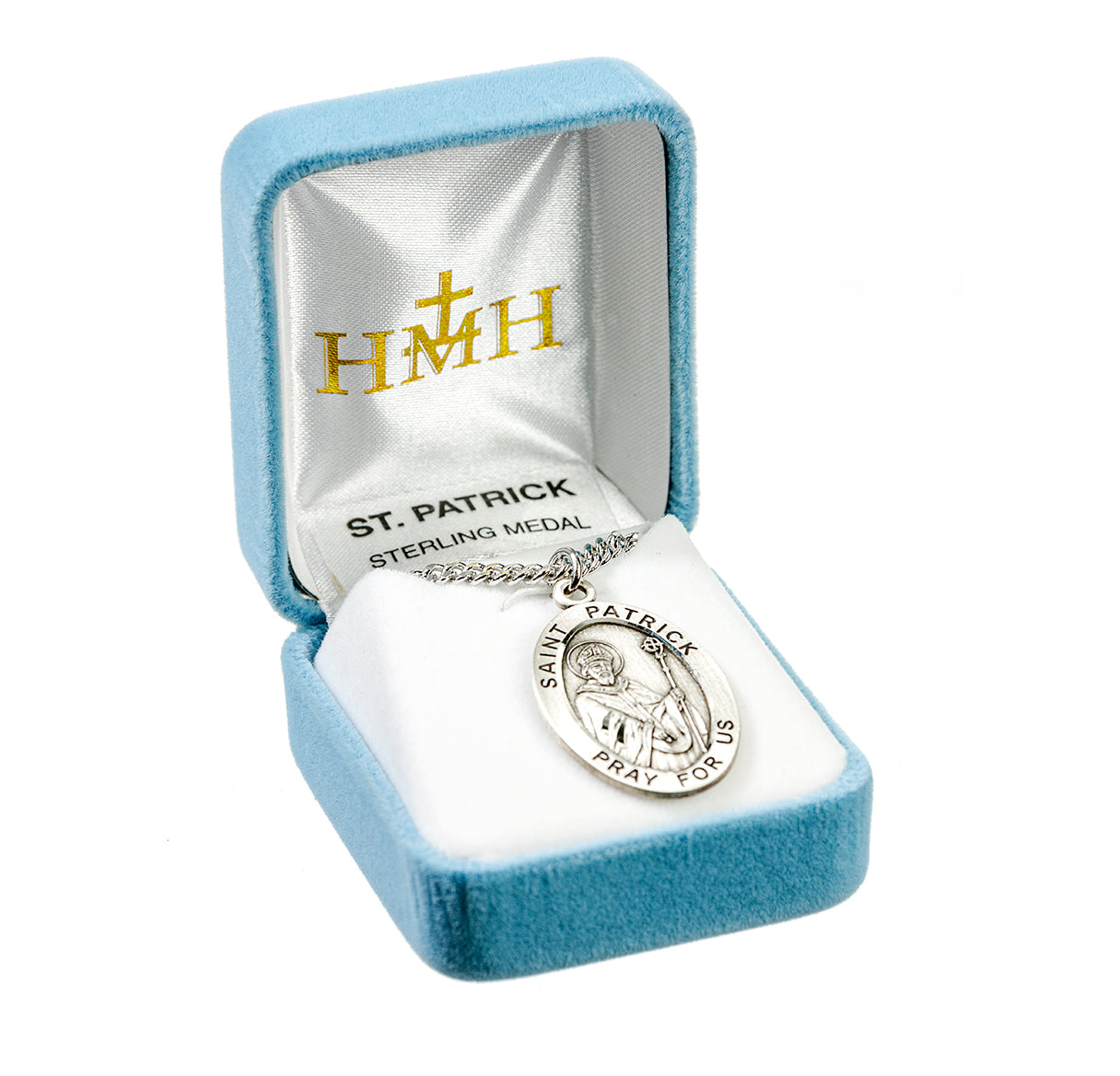 Patron Saint Patrick Oval Sterling Silver Medal