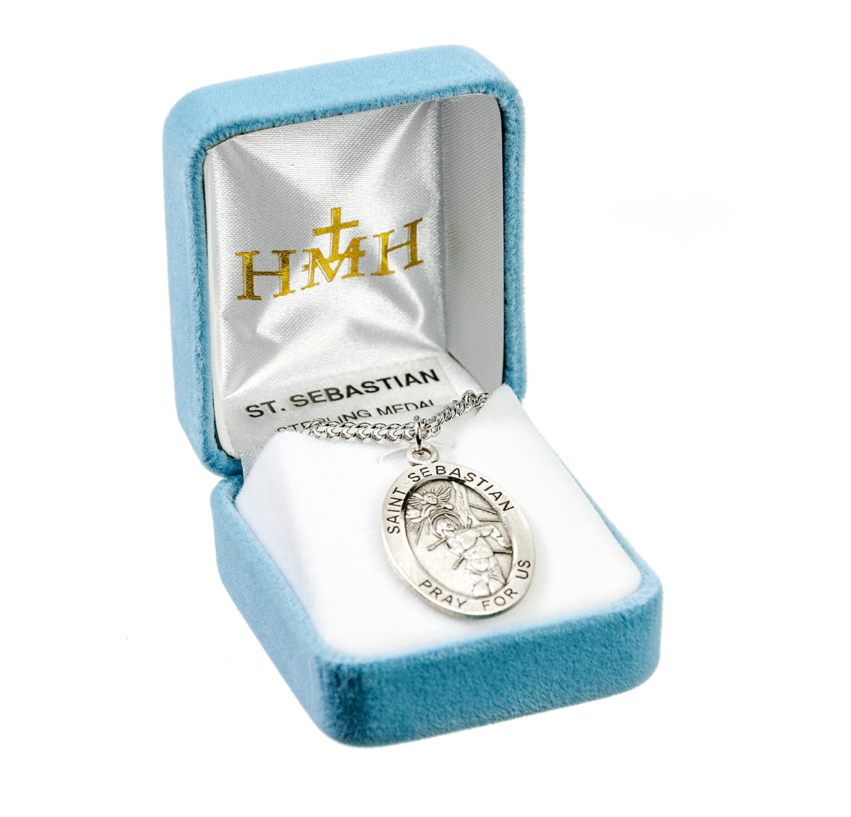 Patron Saint Sebastian Oval Sterling Silver Medal