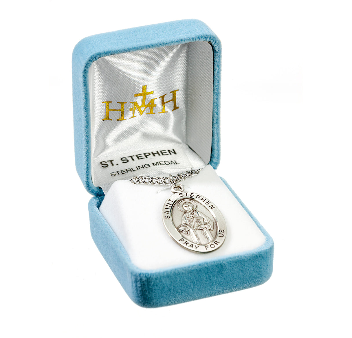 Patron Saint Stephen Oval Sterling Silver Medal