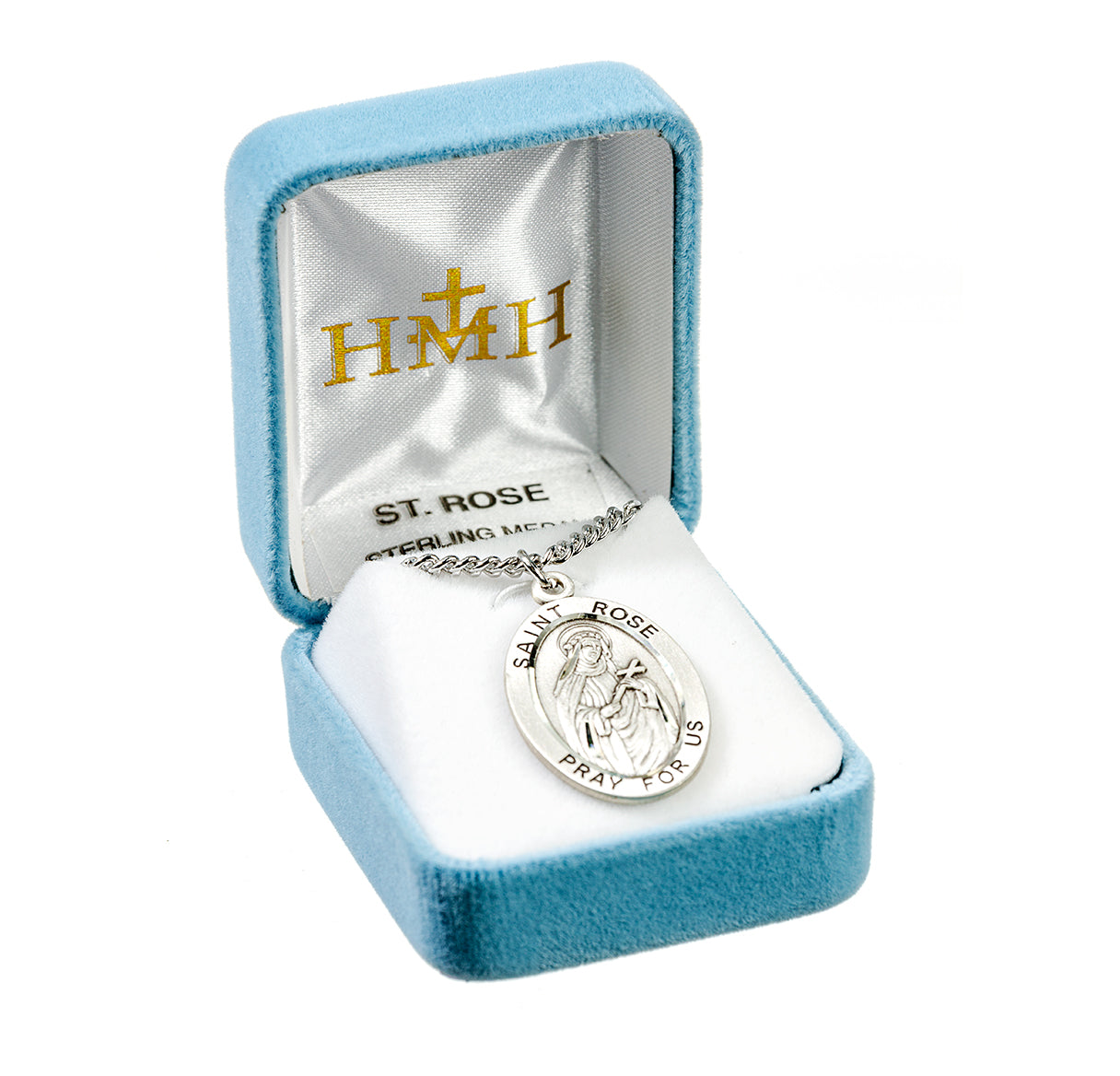 Patron Saint Rose Oval Sterling Silver Medal