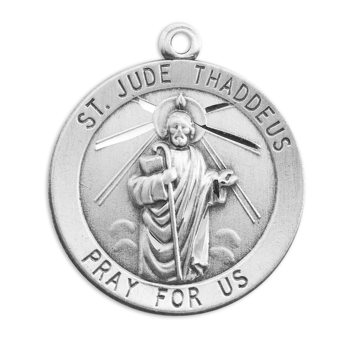 Saint Jude Round Sterling Silver Medal