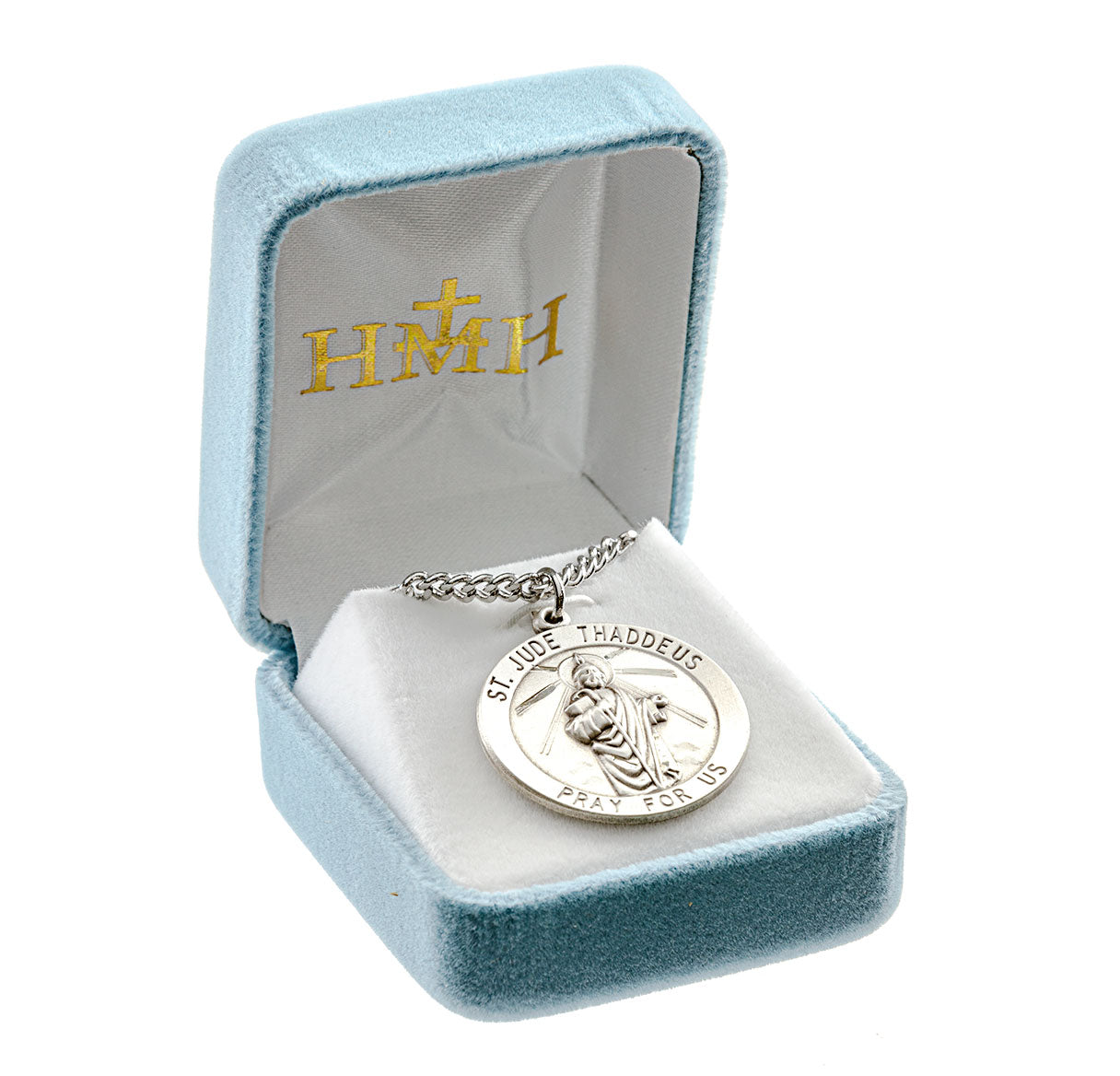 Saint Jude Round Sterling Silver Medal