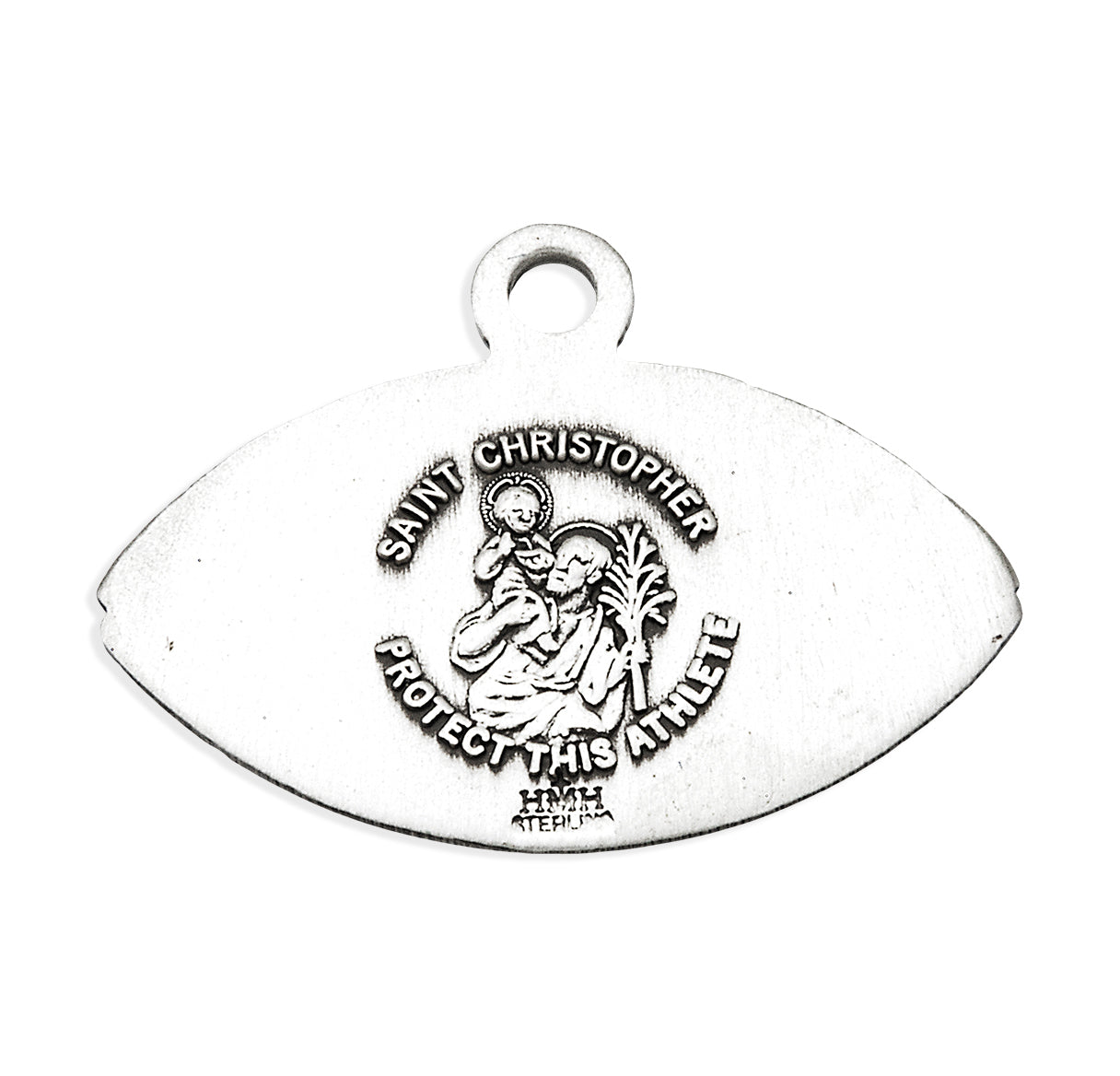 Saint Christopher Sterling Silver Football Athlete Medal