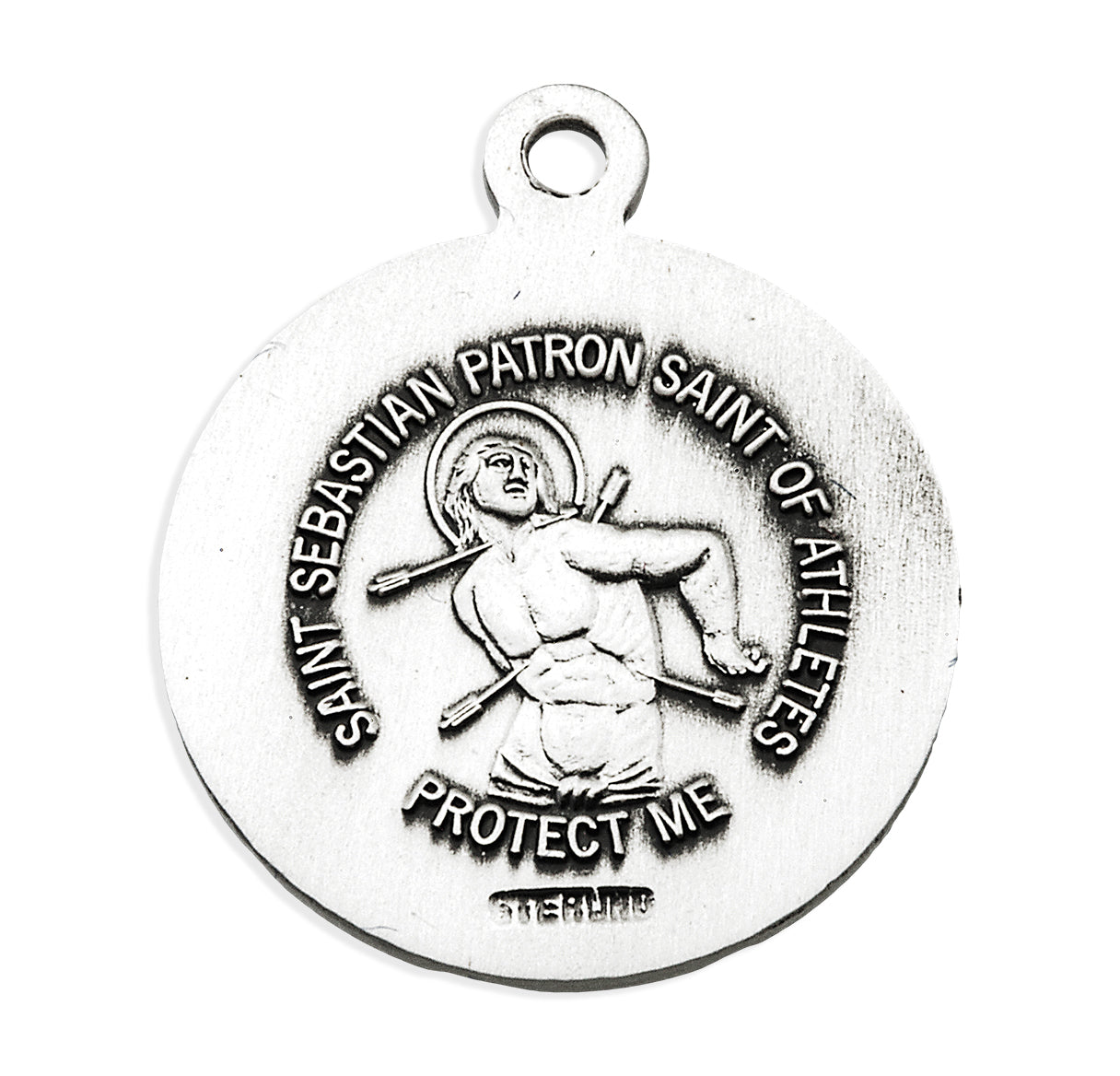 Saint Sebastian Sterling Silver Baseball Athlete Medal