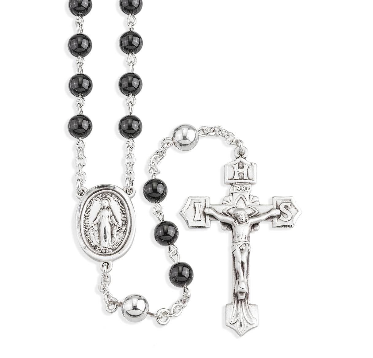 6mm Onyx Beads with Sterling Silver O.F. Beads and Findings
