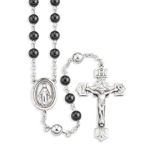 6mm Onyx Beads with Sterling Silver O.F. Beads and Findings