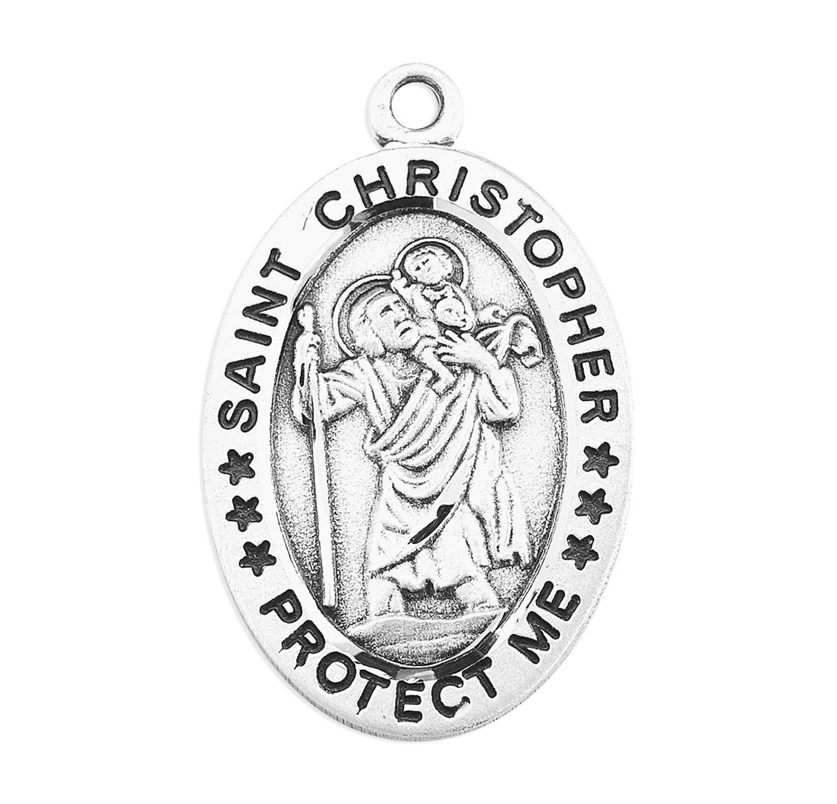 Saint Christopher Oval Sterling Silver Female Soccer Athlete Medal