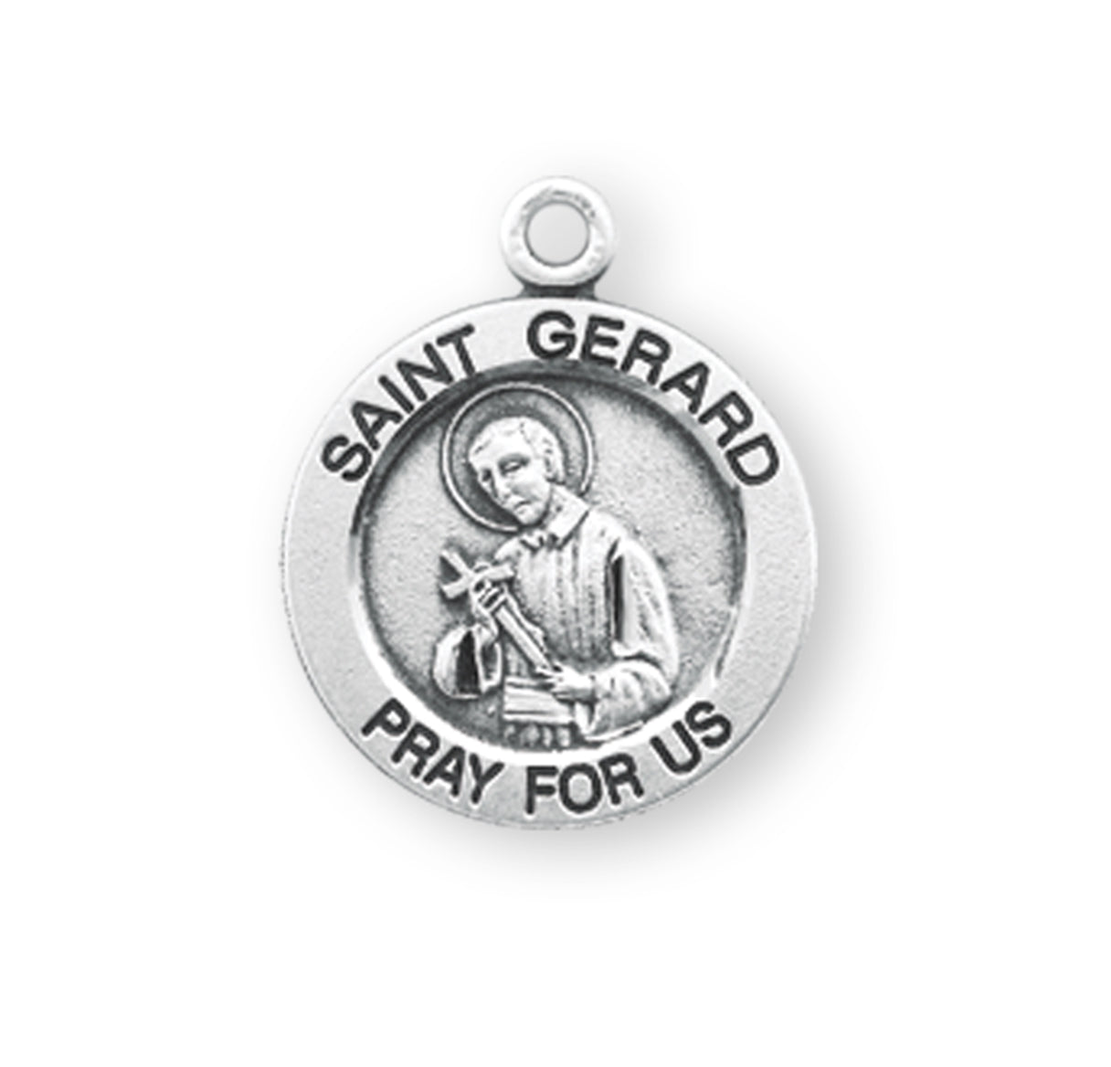 Patron Saint Gerard Round Sterling Silver Medal