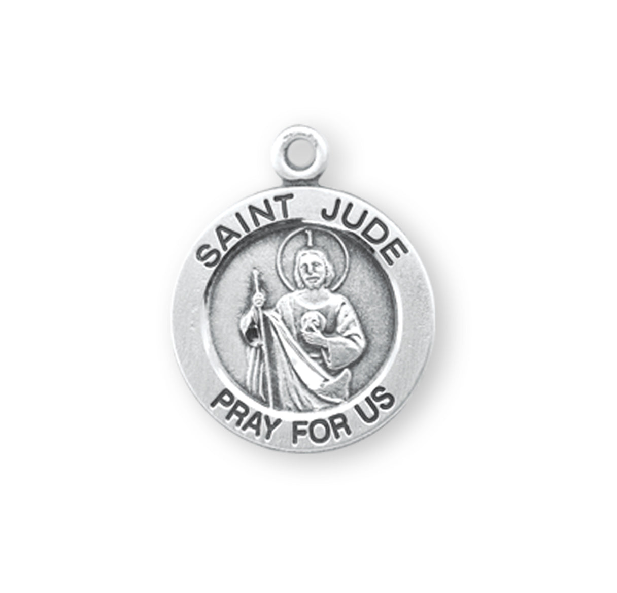 Patron Saint Jude Round Sterling Silver Medal