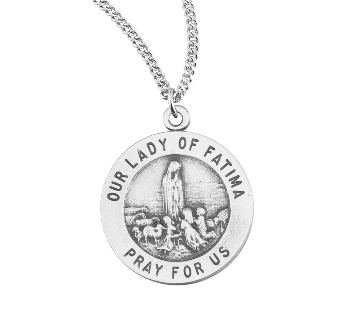 Our Lady of Fatima Round Sterling Silver Medal