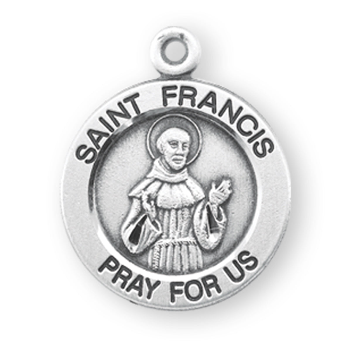 Patron Saint Francis of Assisi Round Sterling Silver Medal