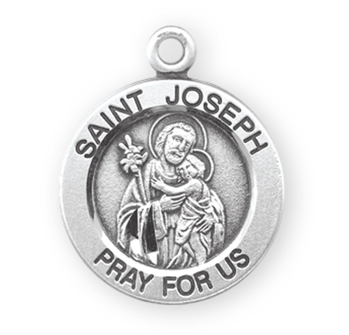 Patron Saint Joseph Round Sterling Silver Medal