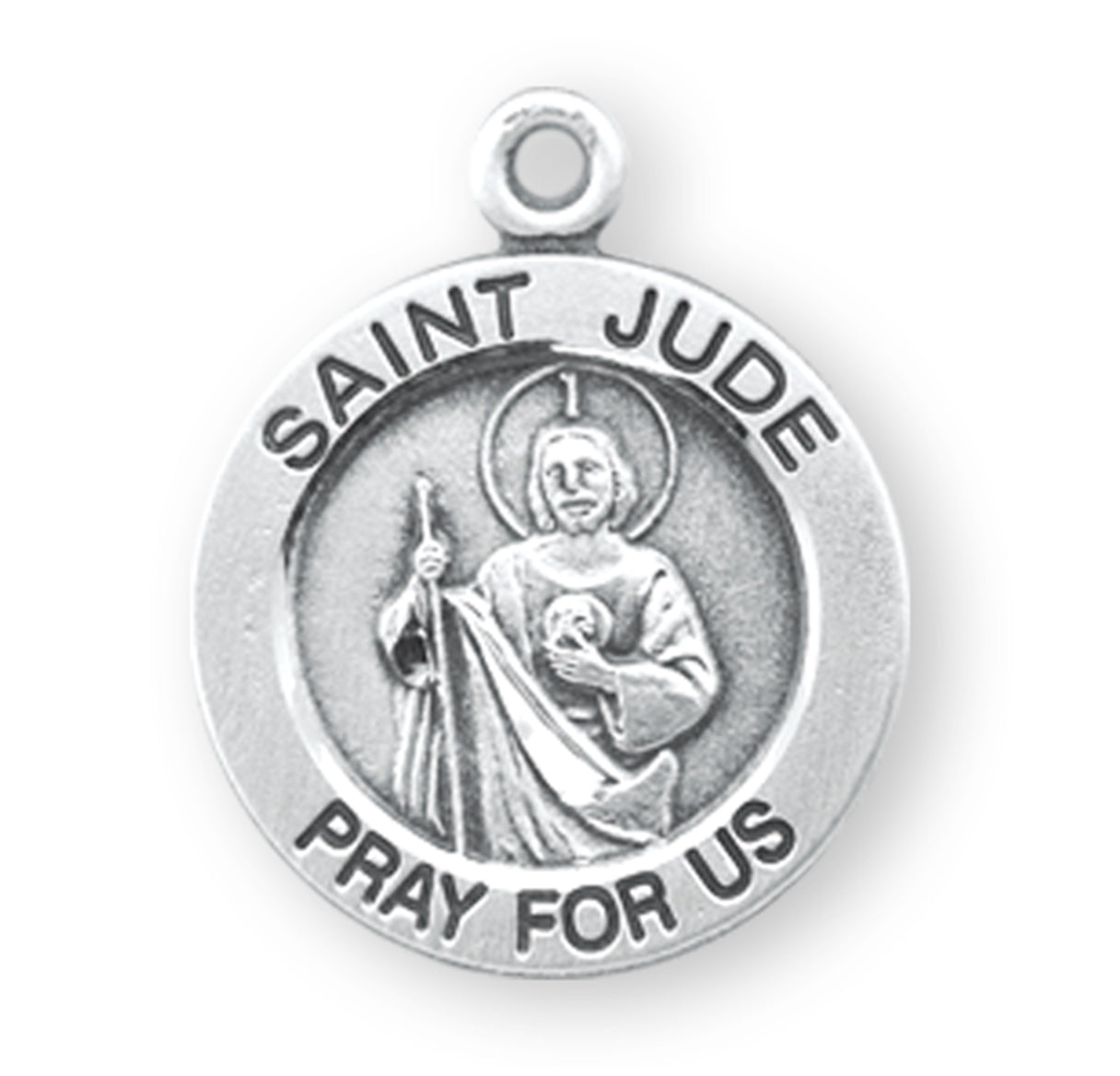 Patron Saint Jude Round Sterling Silver Medal