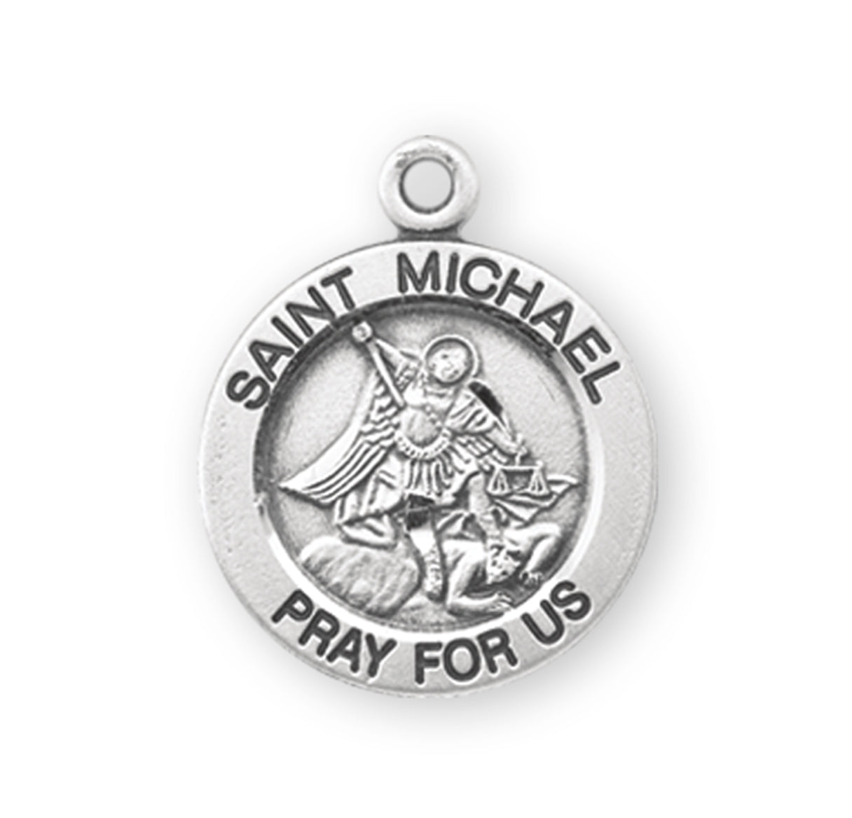 Patron Saint Michael Round Sterling Silver Medal