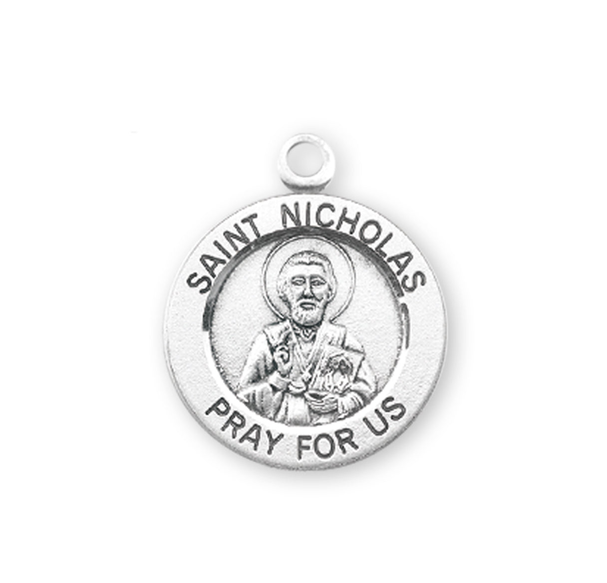 Patron Saint Nicholas Round Sterling Silver Medal