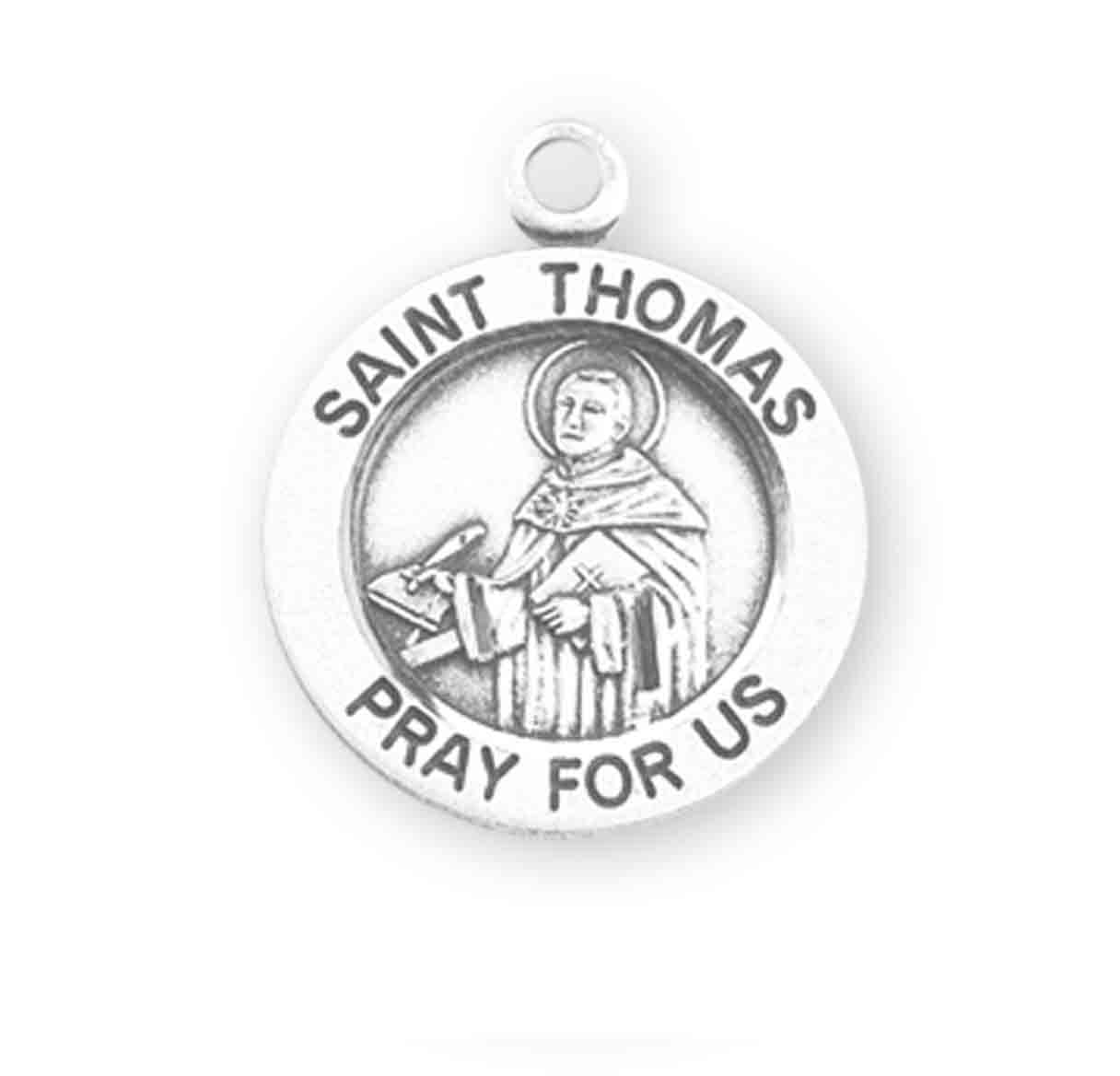 Patron Saint Thomas Round Sterling Silver Medal