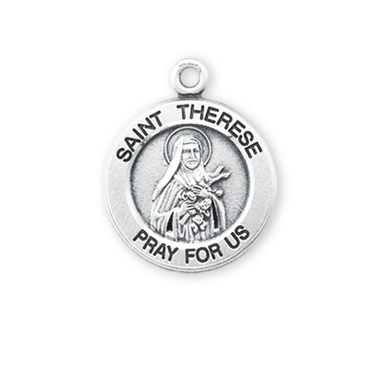 Saint Therese of Lisieux Round Sterling Silver Medal