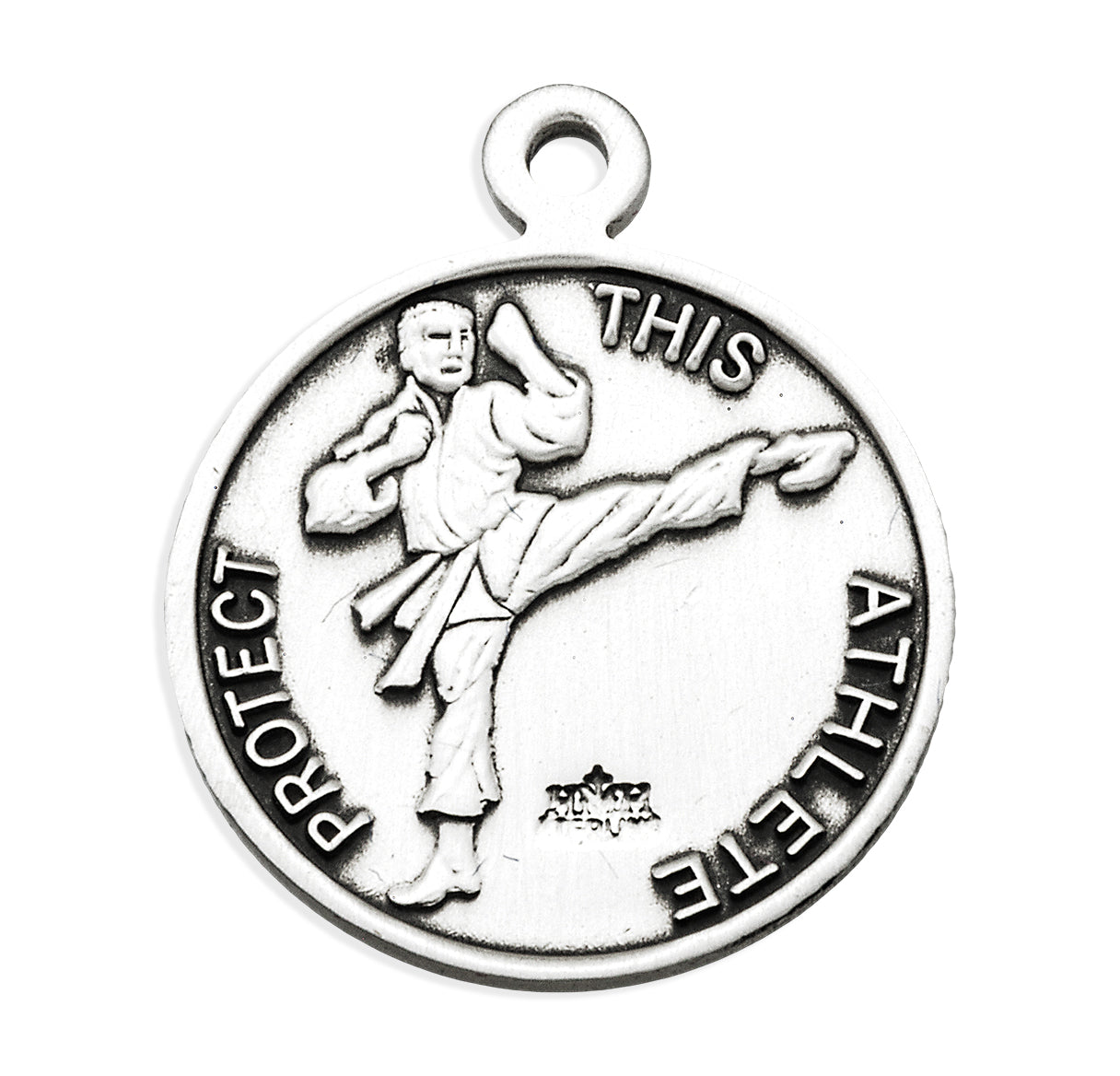 Saint Christopher Round Sterling Silver Martial Arts Male Athlete Medal