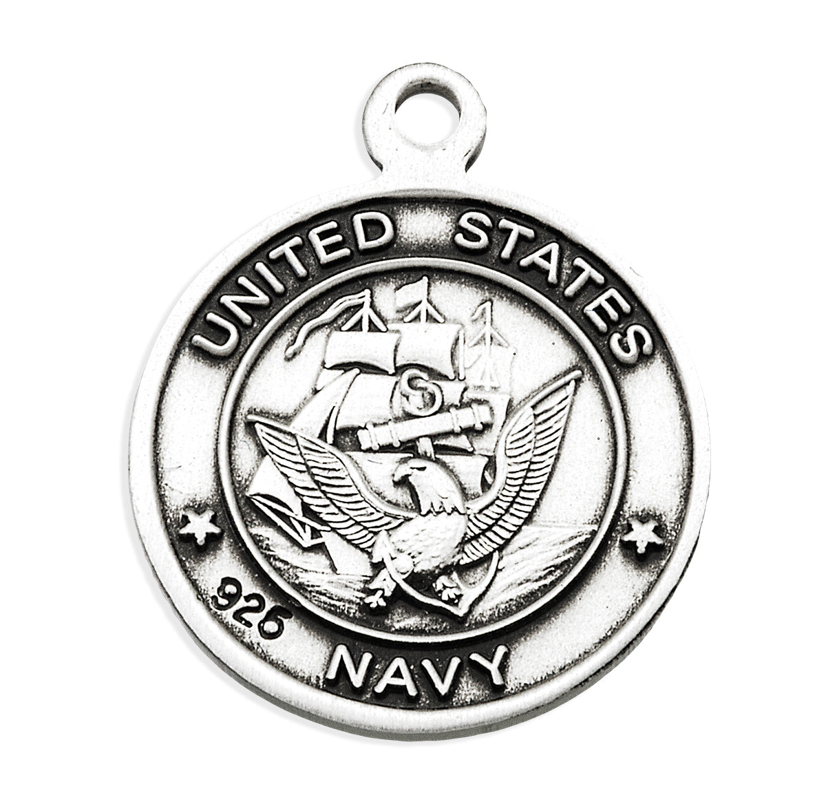 Navy Medal with St. Christopher on Reverse Side Sterling Silver