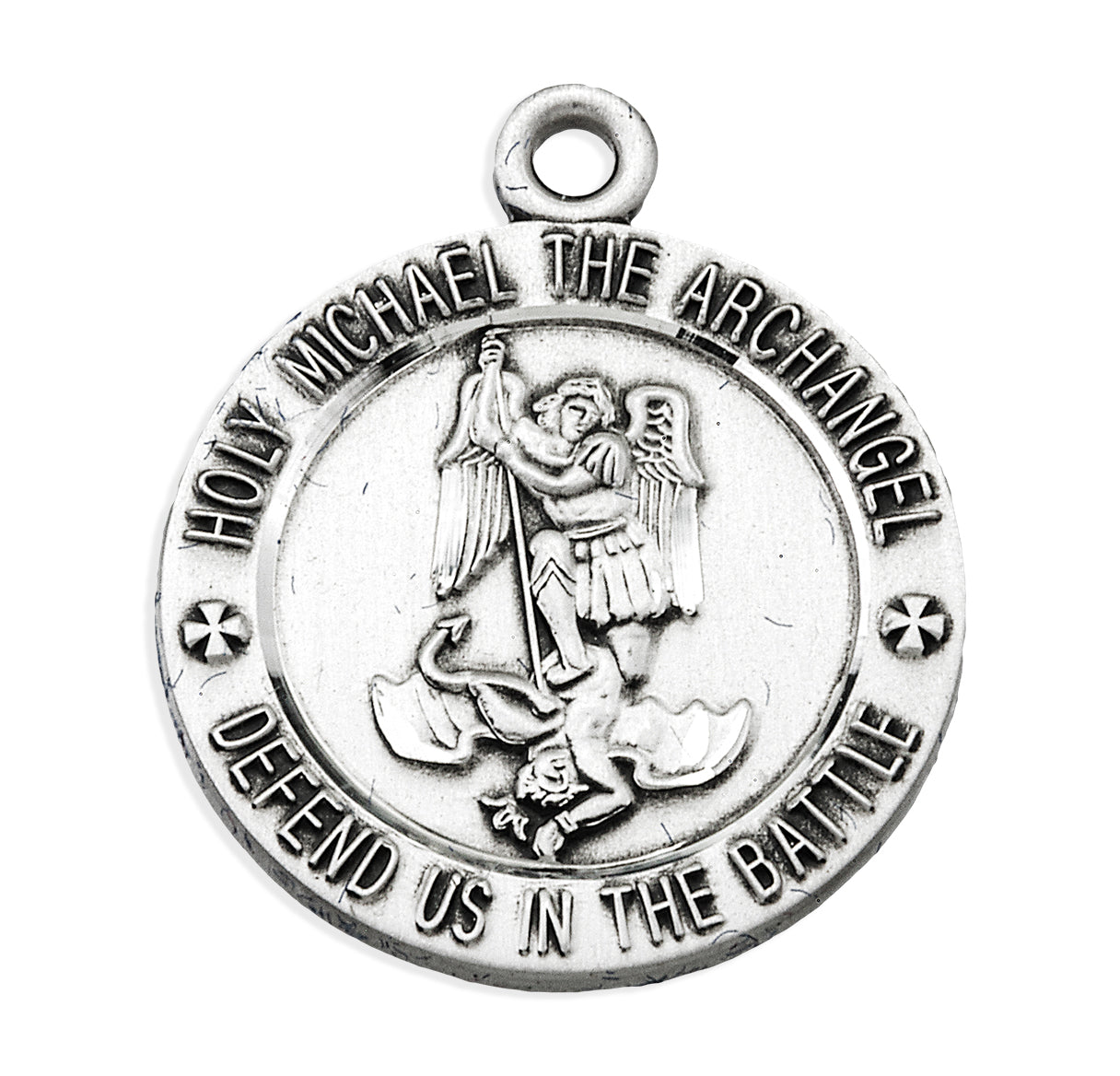 Sterling Silver Army Medal with St. Michael on Reverse Side