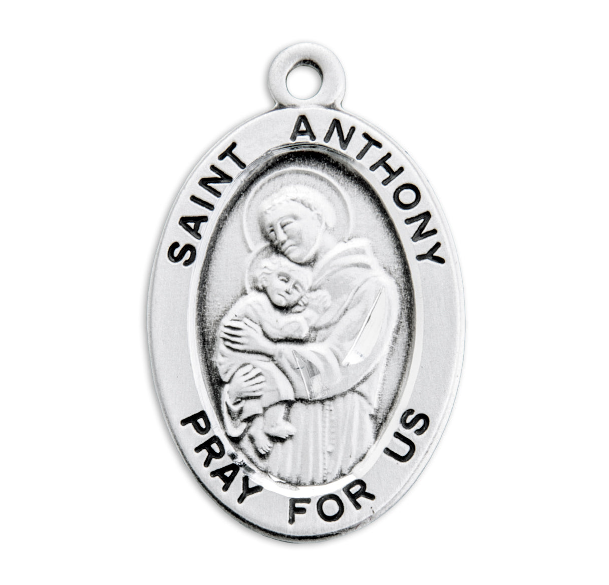 Patron Saint Anthony Oval Sterling Silver Medal