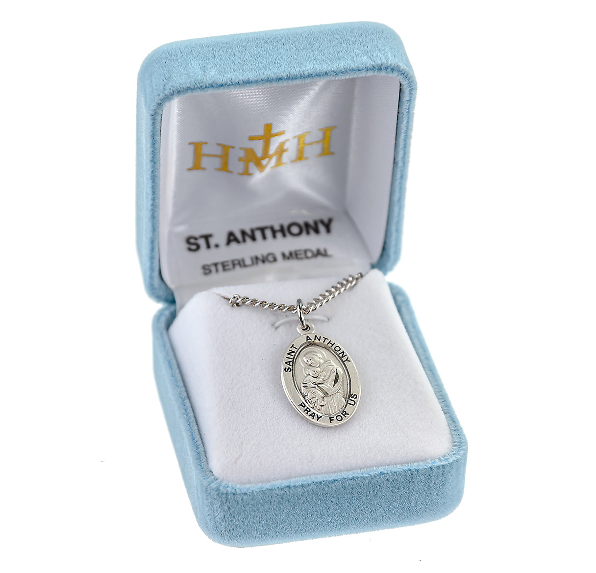 Patron Saint Anthony Oval Sterling Silver Medal