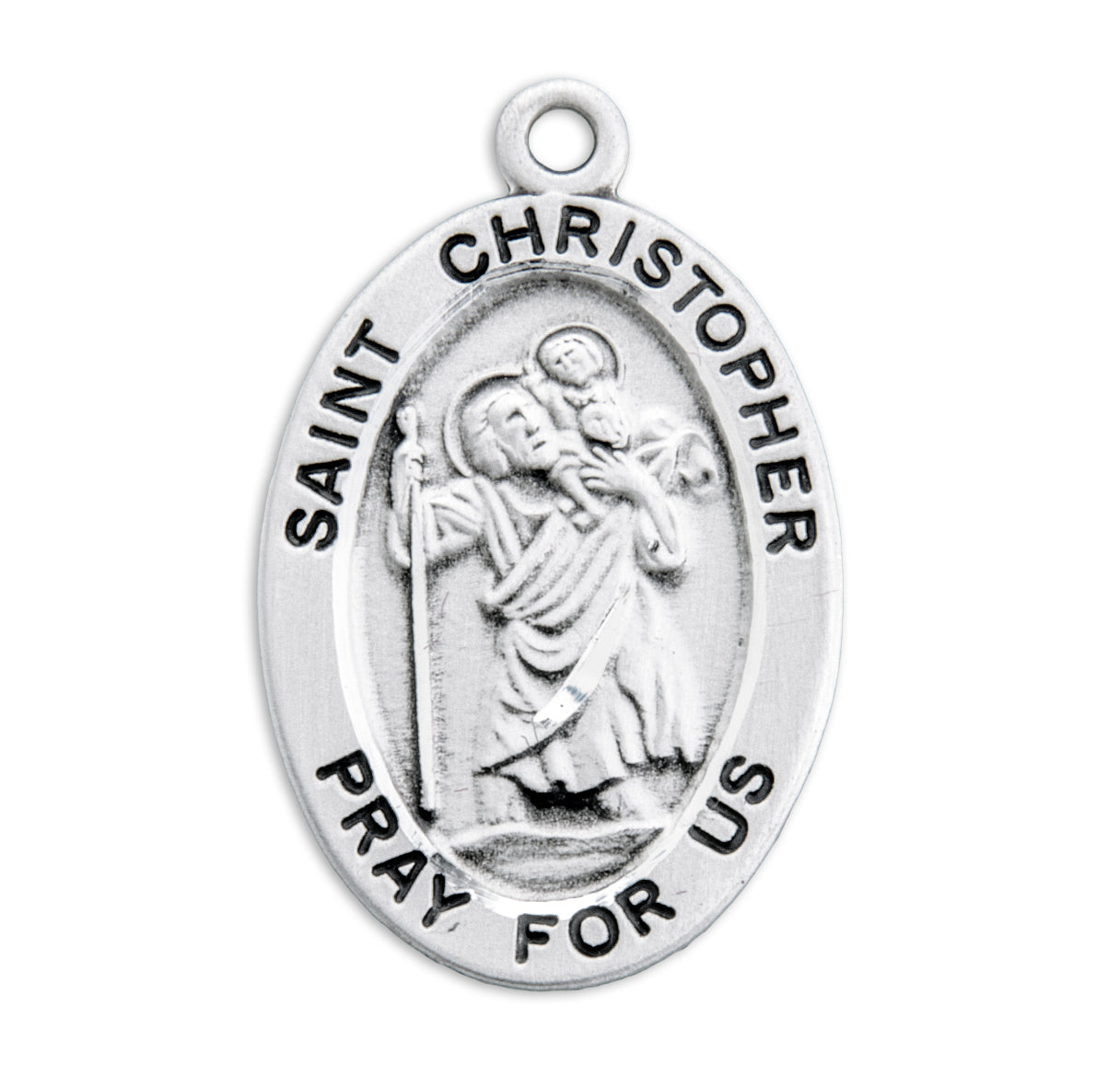 Patron Saint Christopher Oval Sterling Silver Medal