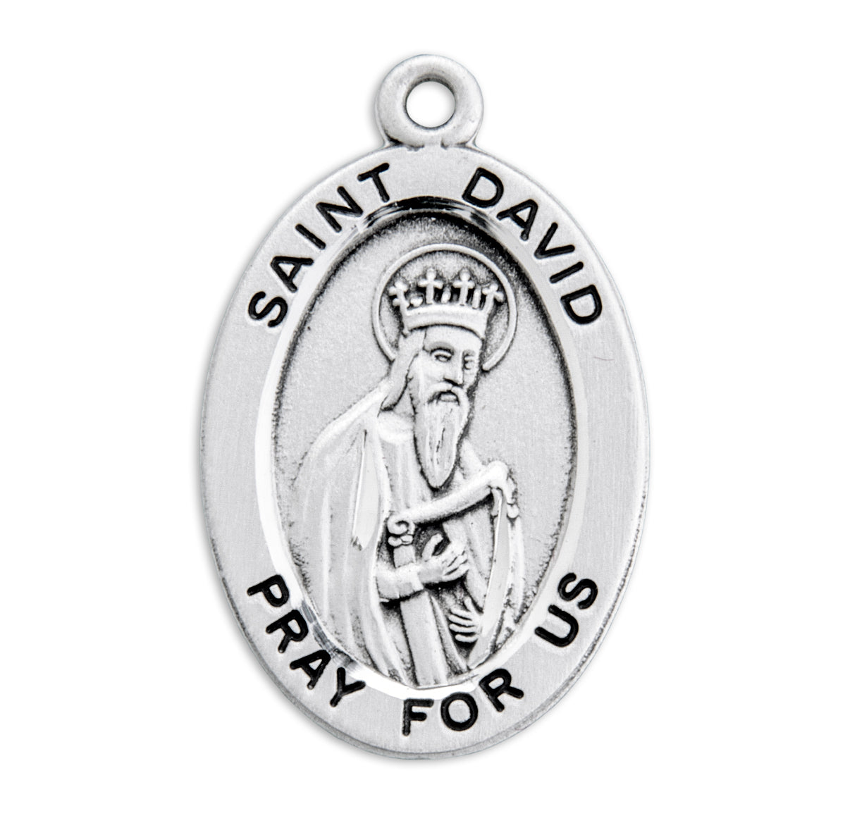 Patron Saint David Oval Sterling Silver Medal