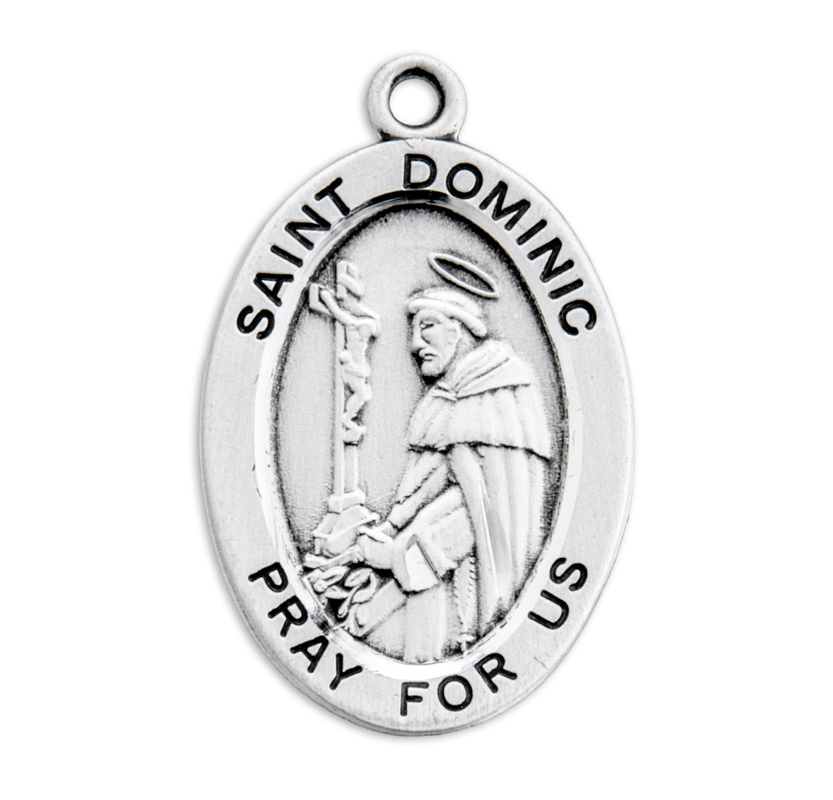 Patron Saint Dominic Oval Sterling Silver Medal