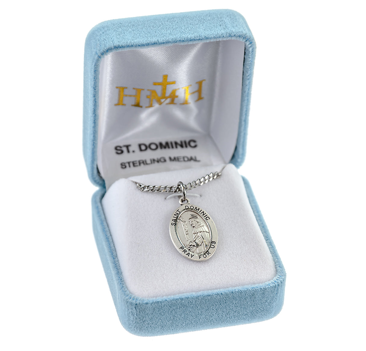 Patron Saint Dominic Oval Sterling Silver Medal