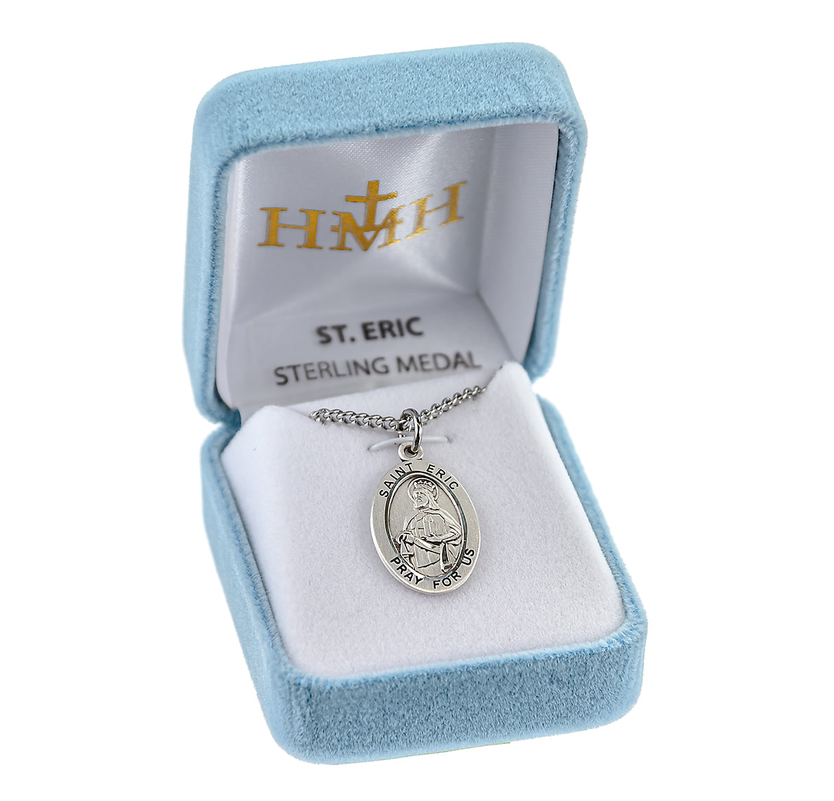 Patron Saint Eric Oval Sterling Silver Medal