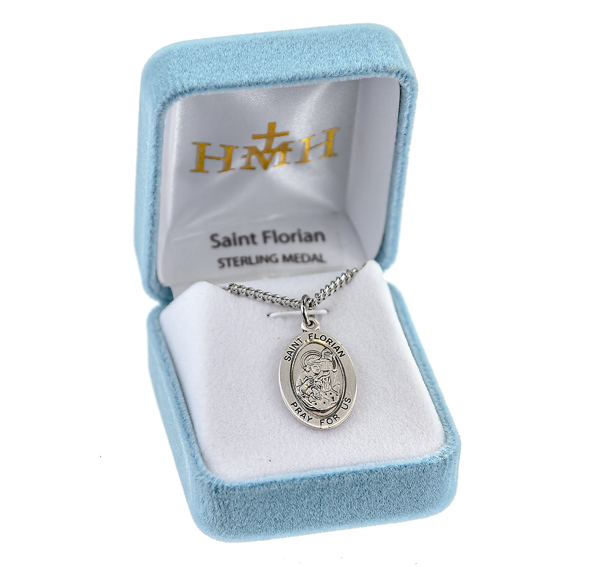 Patron Saint Florian Oval Sterling Silver Medal