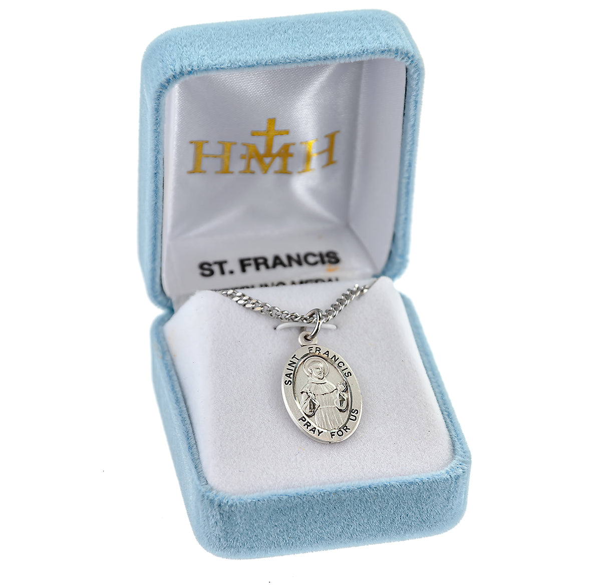 Patron Saint Francis Assisi Oval Sterling Silver Medal