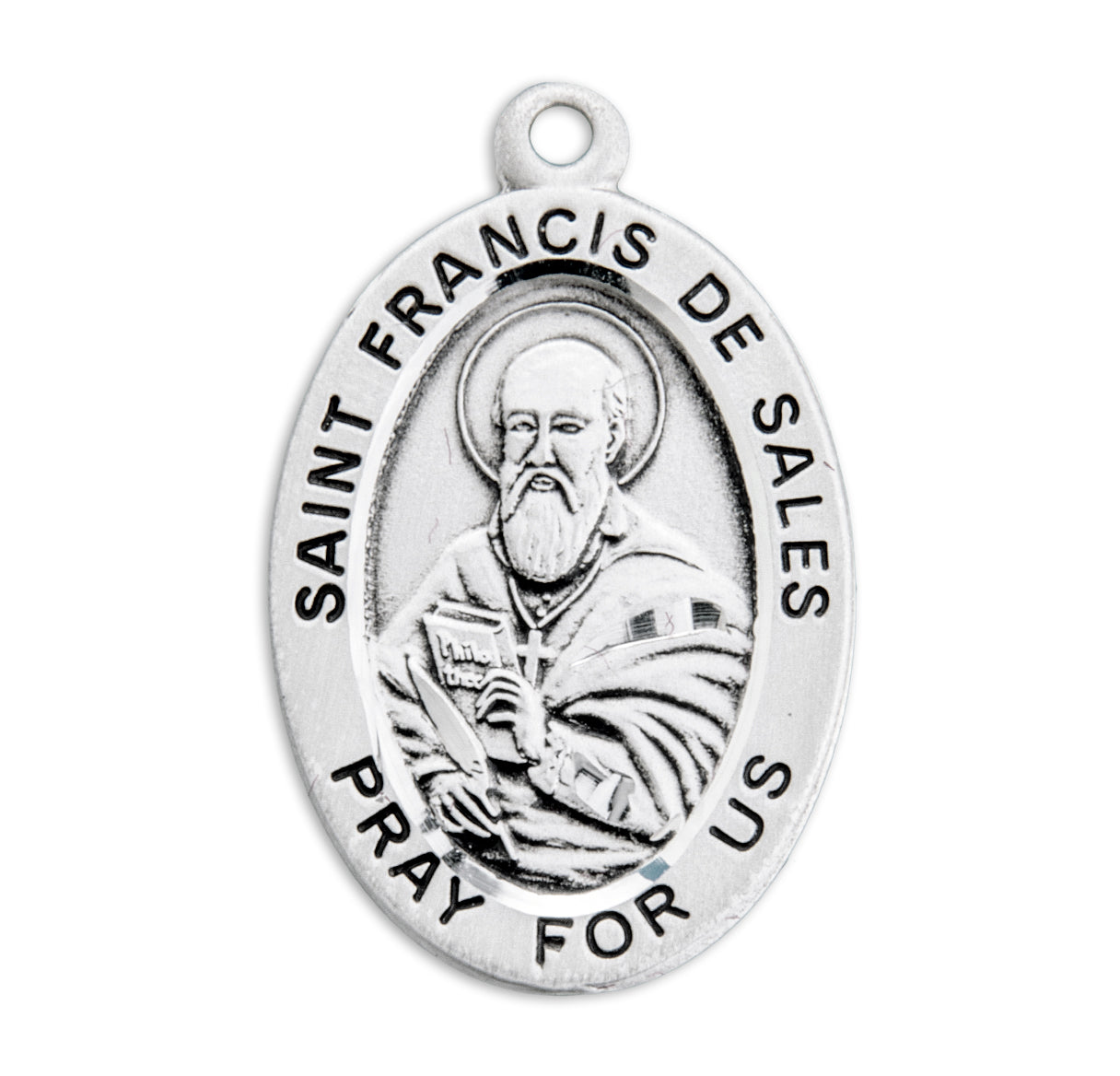 Patron Saint Francis De Sales Oval Sterling Silver Medal