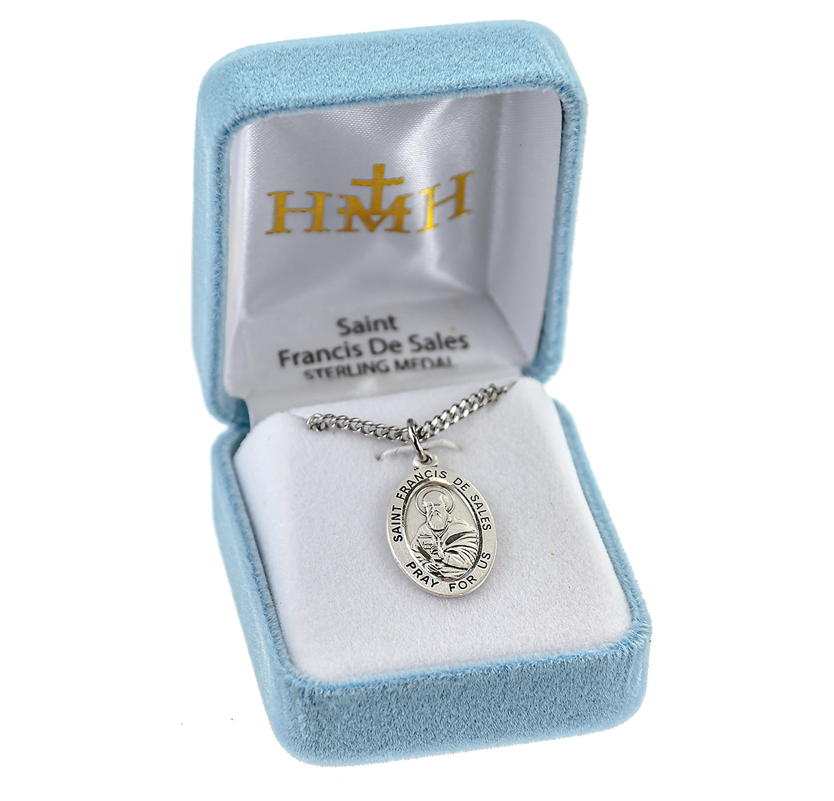 Patron Saint Francis De Sales Oval Sterling Silver Medal