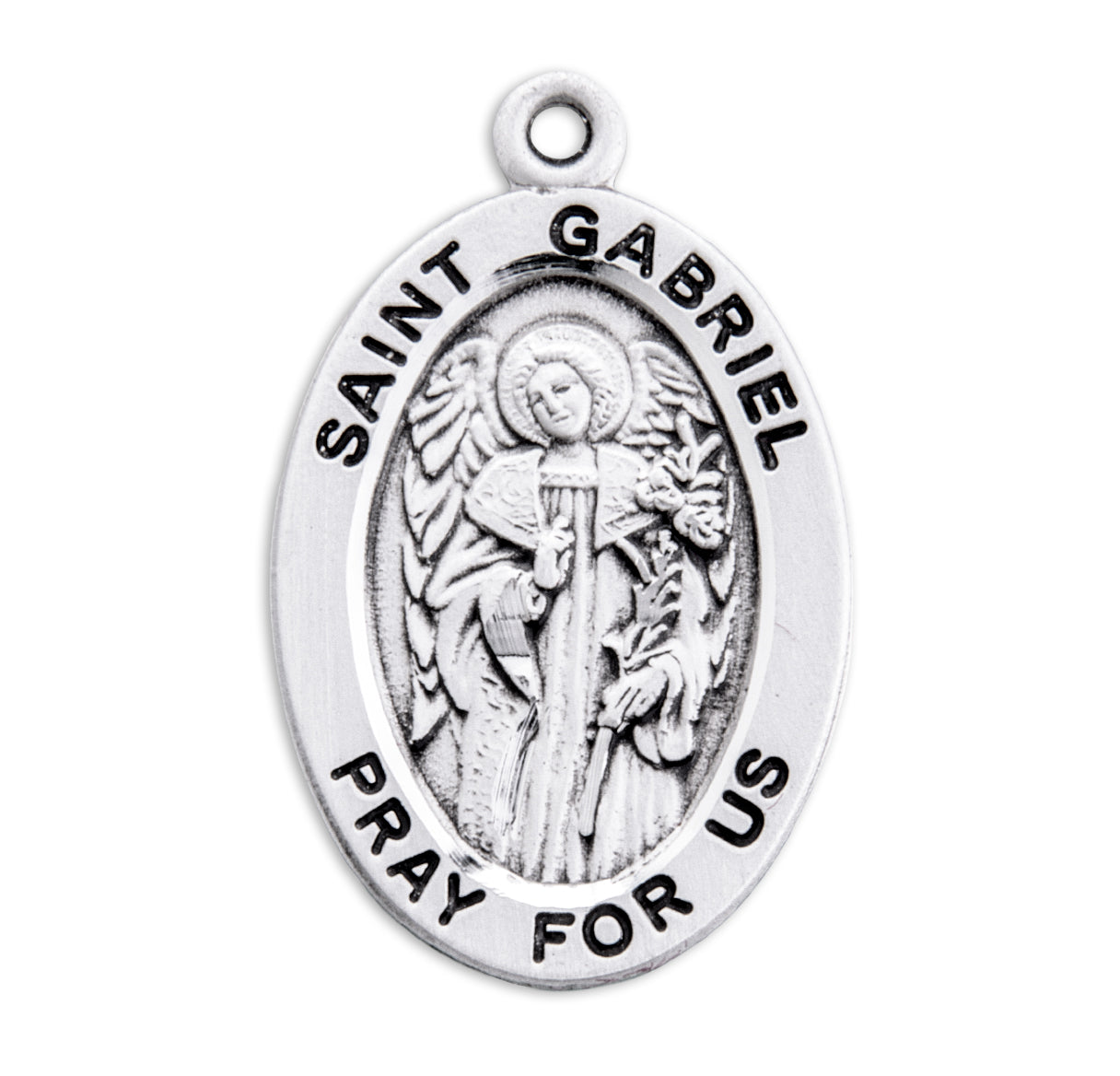 Patron Saint Gabriel Oval Sterling Silver Medal