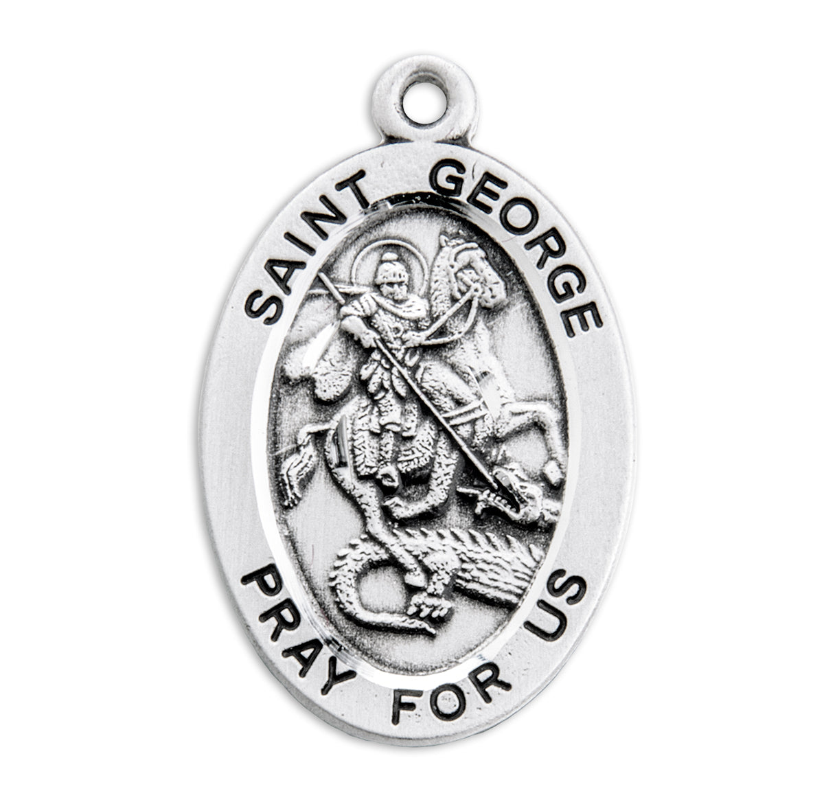 Patron Saint George Oval Sterling Silver Medal