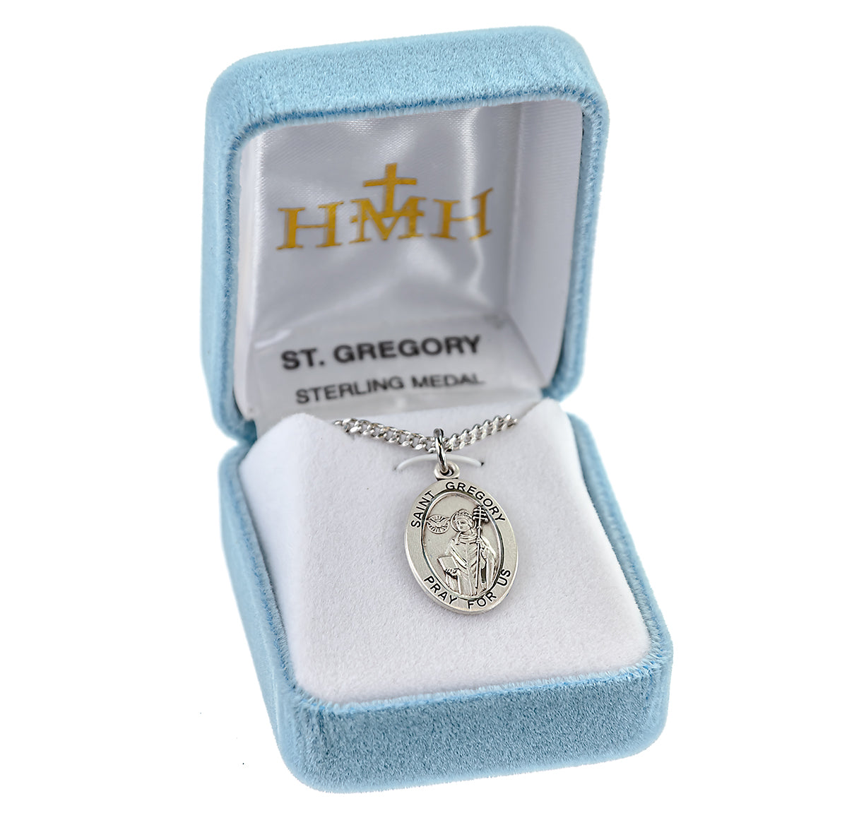 Patron Saint Gregory Oval Sterling Silver Medal