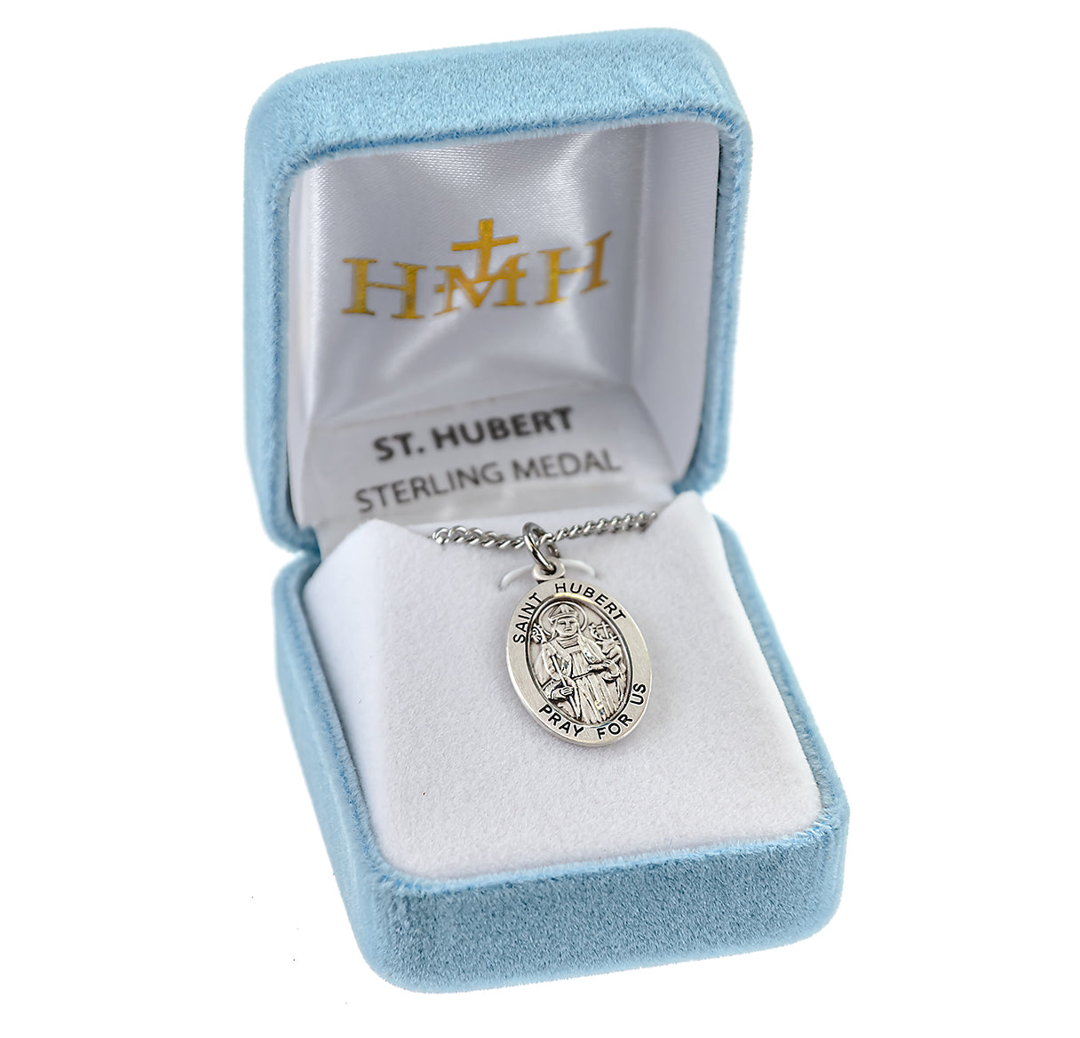 Patron Saint Hubert Oval Sterling Silver Medal