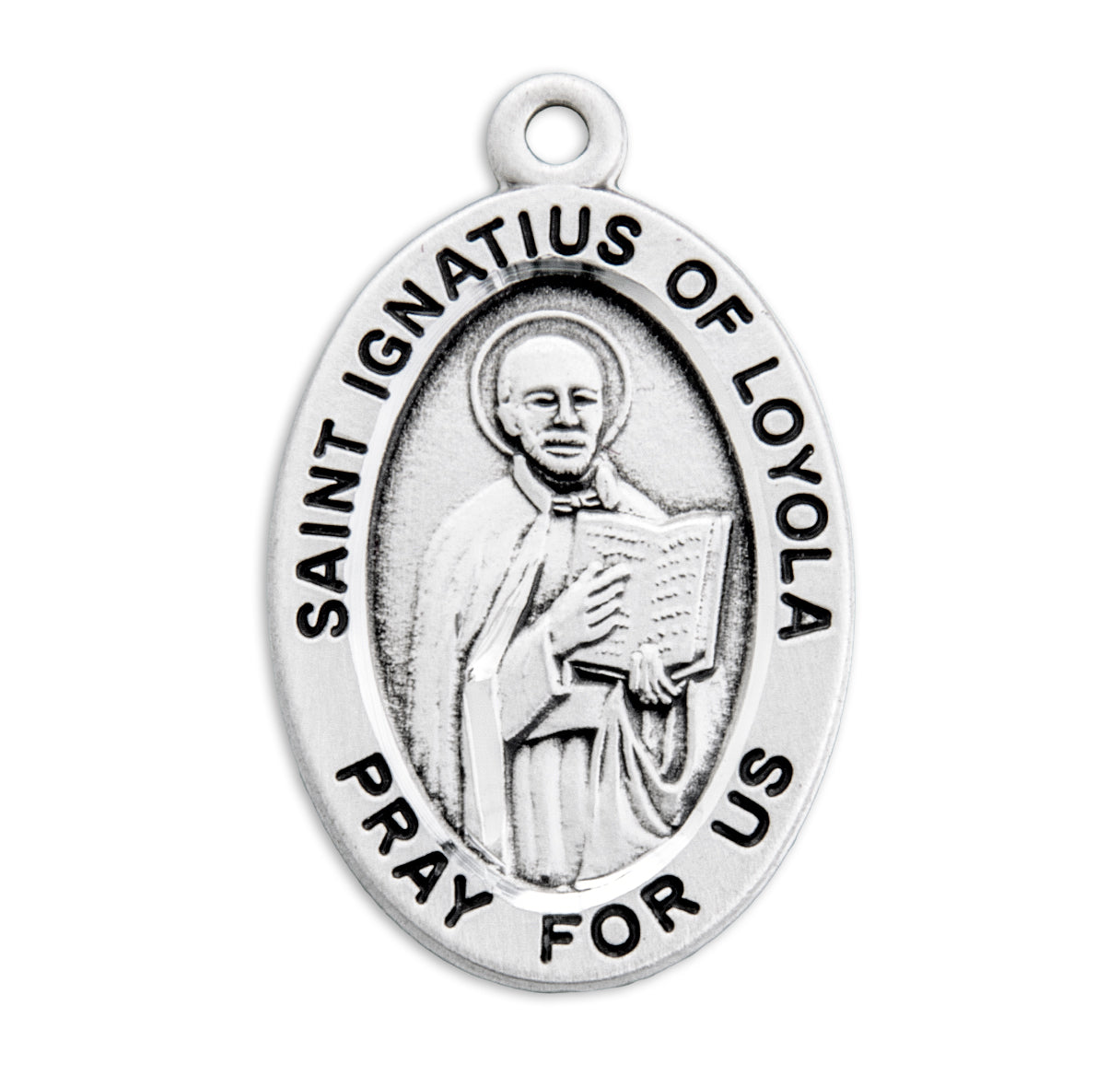 Patron Saint Ignatius of Loyola Oval Sterling Silver Medal