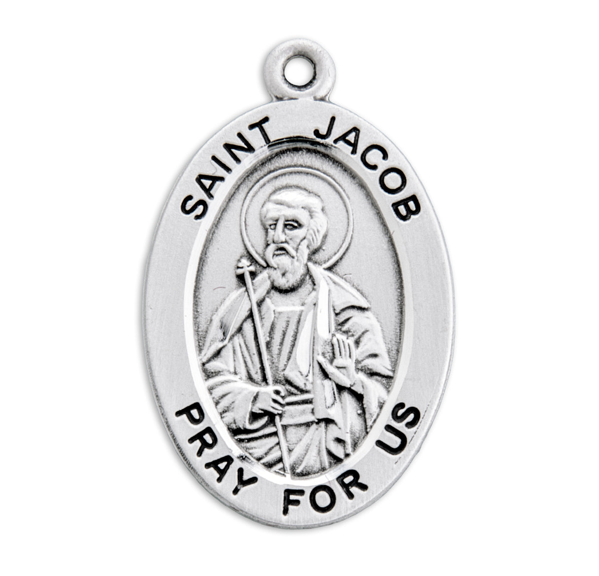 Patron Saint Jacob Oval Sterling Silver Medal