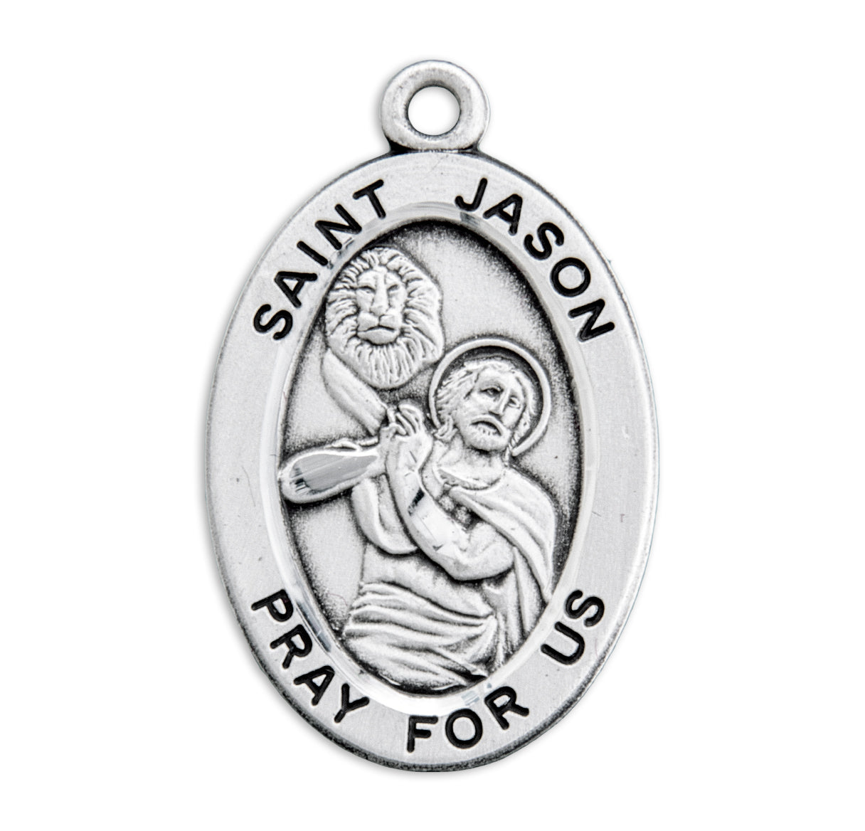 Saint Jason Oval Sterling Silver Medal