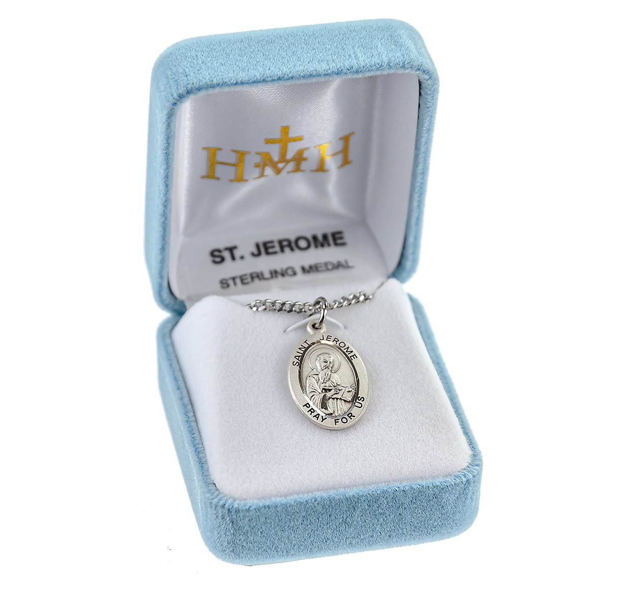 Patron Saint Jerome Oval Sterling Silver Medal